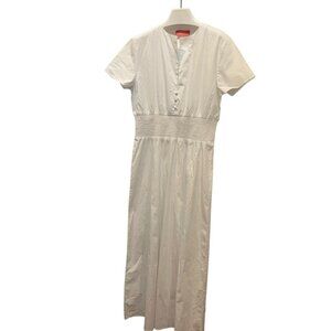 Lauren Gabrielson SPECTACULAR custom made white crisp cotton shirt dress M